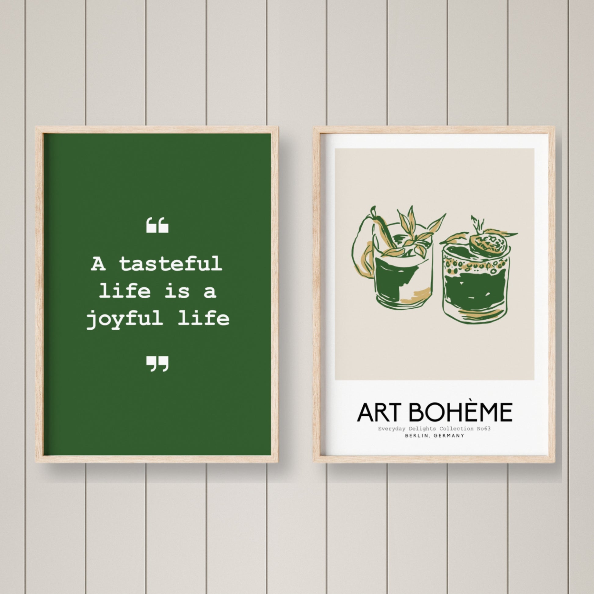 Everyday Delights No63 og Everyday Delights tekstplakat Mørk Grønn