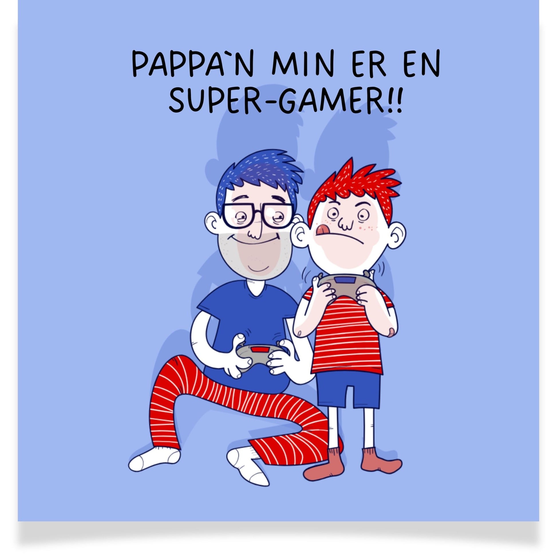 Et fargerikt og moderne kort for pappaen som virkelig lever seg inn i spillet.
