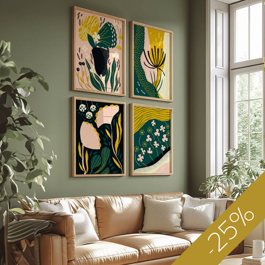 FLORAL GROOVE COLLECTION - BOTANISK PLAKATSETT