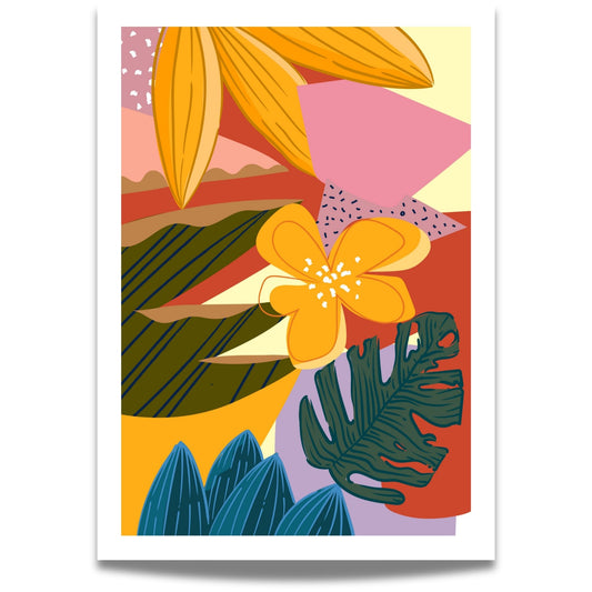 Funky Flora Fargerike Plakat er en leken og energisk plakatserie som hyller farger, former og kreativ frihet. 