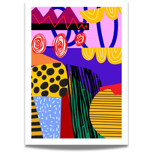 Funky Flora Fargerike Plakat er en leken og energisk plakatserie som hyller farger, former og kreativ frihet.  