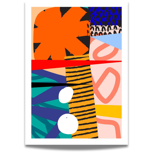 Funky Flora Fargerike Plakat er en leken og energisk plakatserie som hyller farger, former og kreativ frihet. 