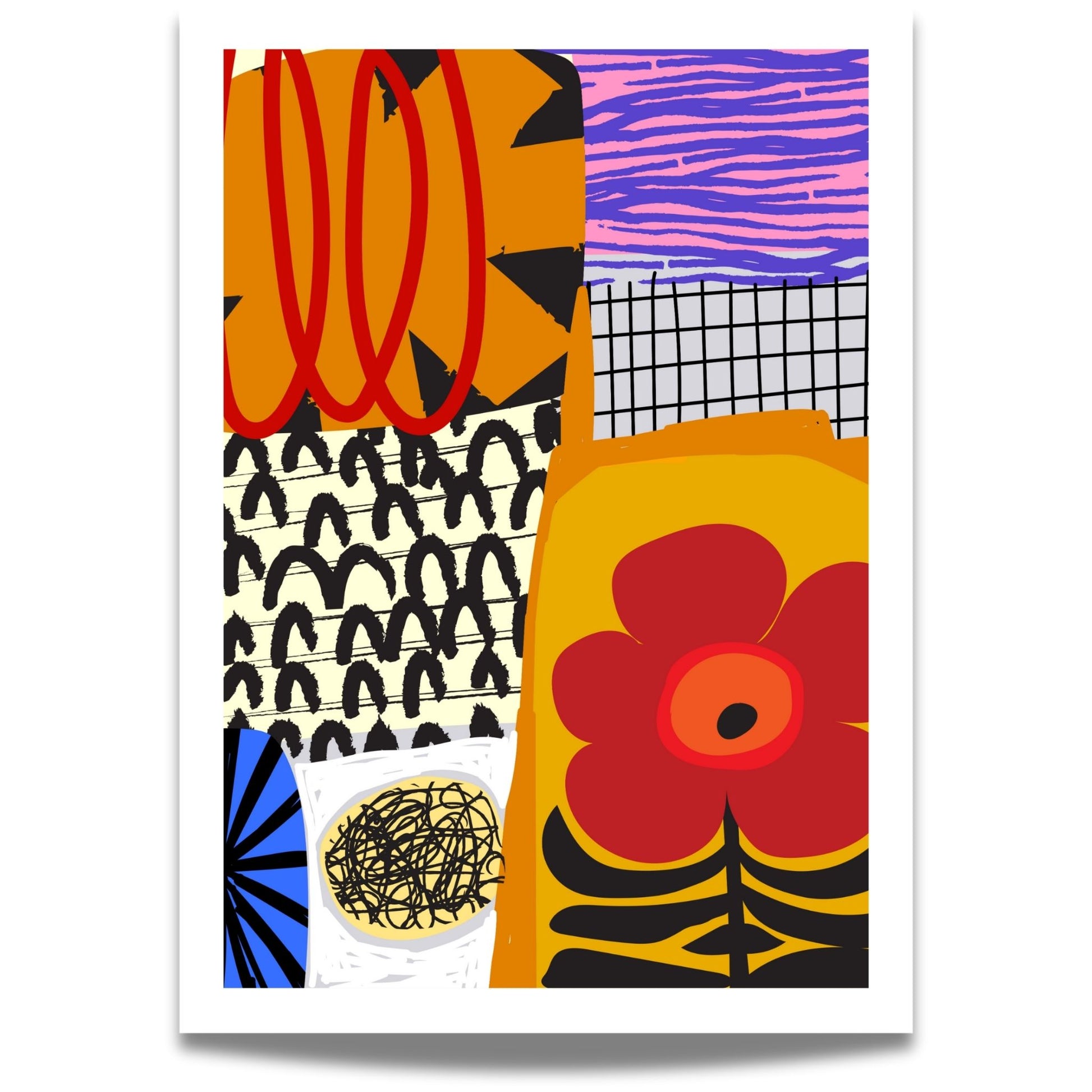 Funky Flora Fargerike Plakat er en leken og energisk plakatserie som hyller farger, former og kreativ frihet. 