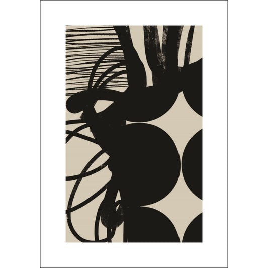 Geometric Art Shapes plakat kombinerer abstrakte geometriske former med minimalistiske linjer og dynamiske mønstre