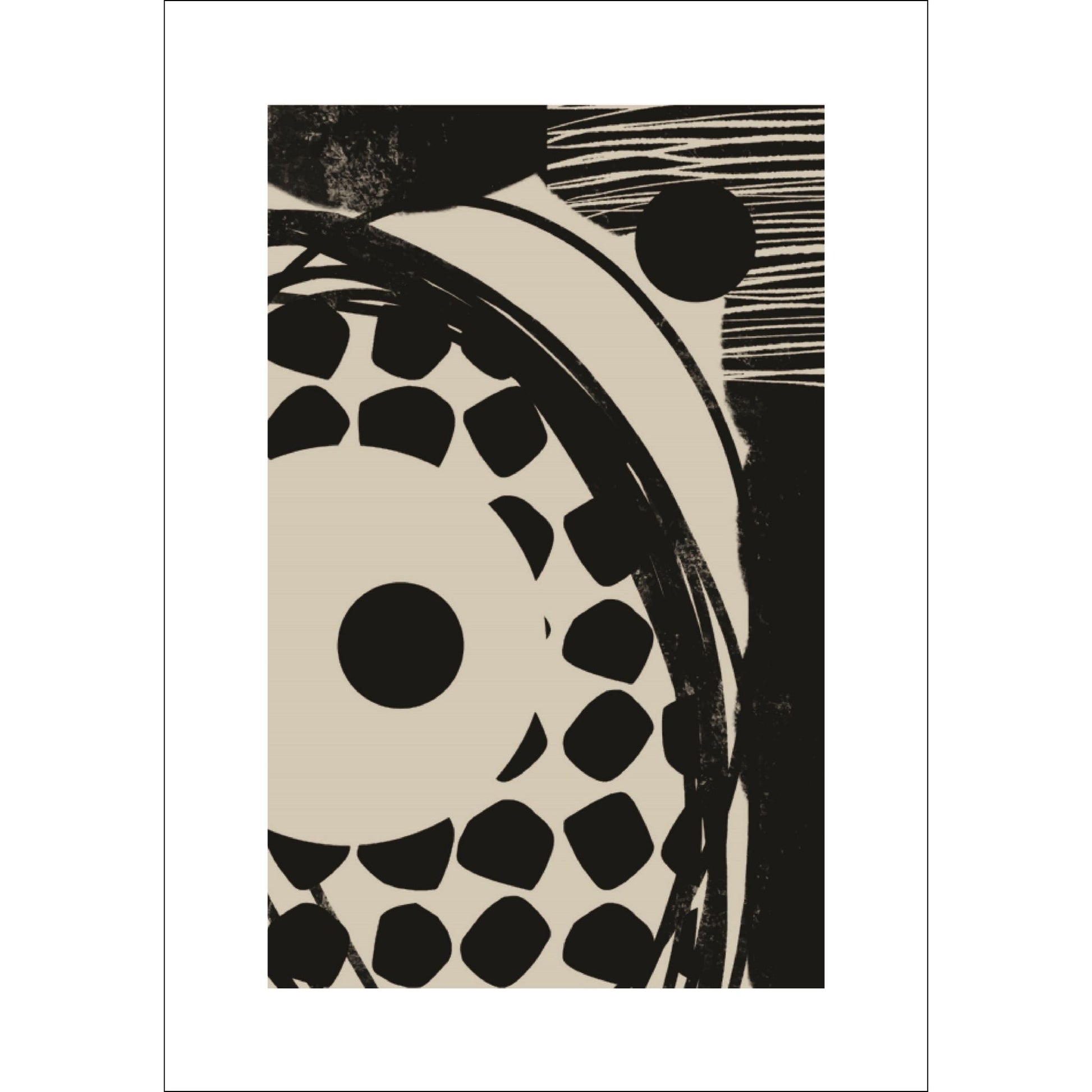 Geometric Art Shapes plakat kombinerer abstrakte geometriske former med minimalistiske linjer og dynamiske mønstre.