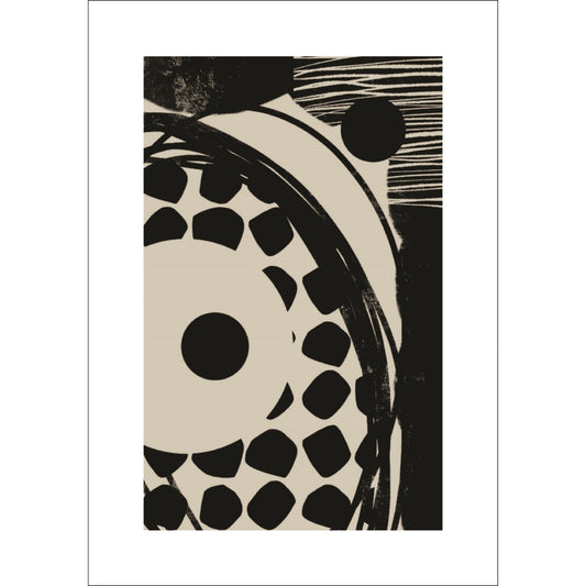 Geometric Art Shapes plakat kombinerer abstrakte geometriske former med minimalistiske linjer og dynamiske mønstre.