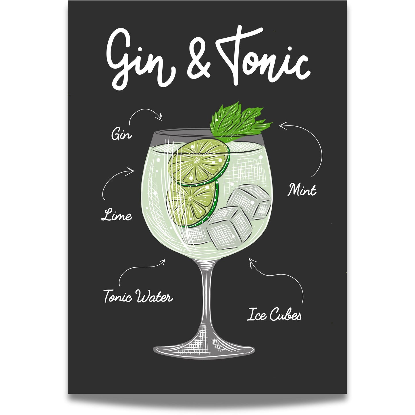 Gin & Tonic Cocktailplakat