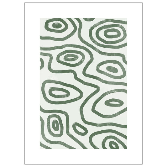 Green Abstract plakat. Med sine beroligende grønne toner og sofistikerte design, tilfører denne plakaten en følelse av ro og harmoni til ethvert rom