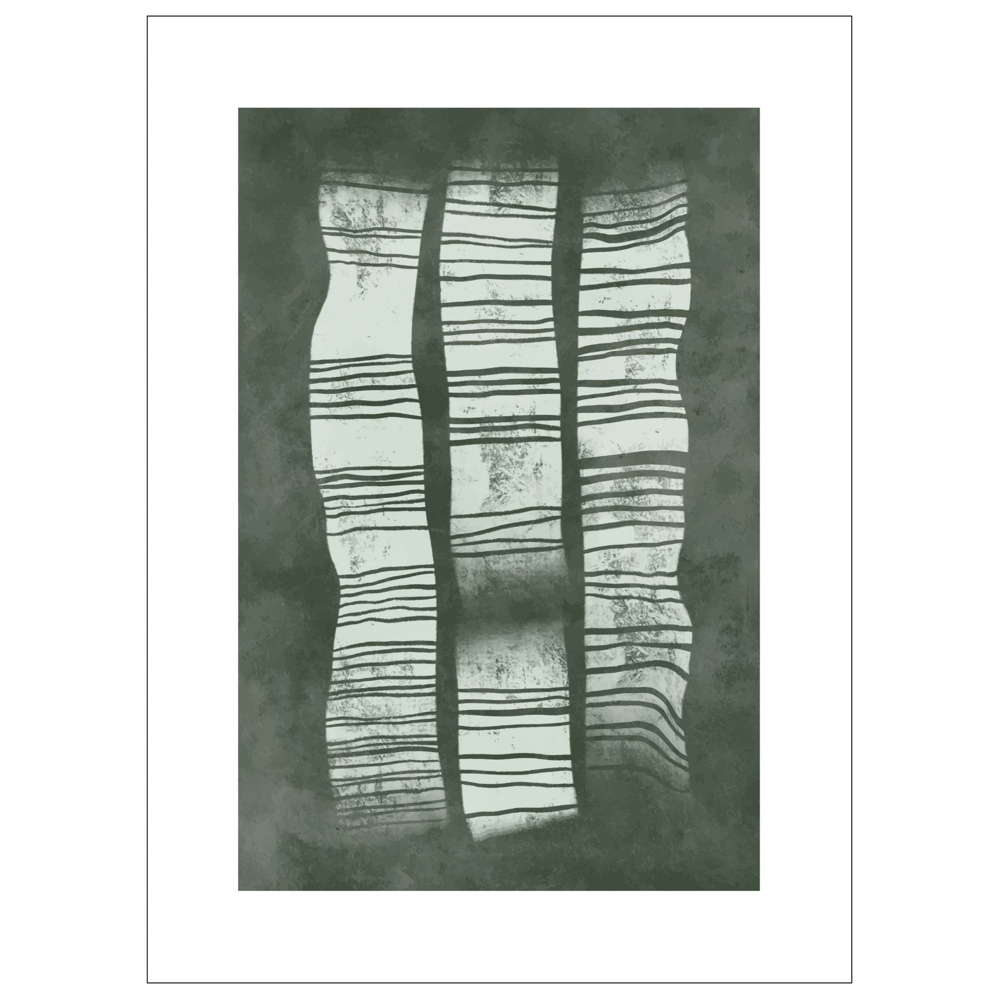 Green Abstract plakat. Med sine beroligende grønne toner og sofistikerte design, tilfører denne plakaten en følelse av ro og harmoni til ethvert rom. 