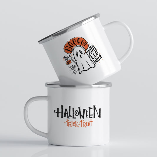 Med et sjarmerende&nbsp;"Boo Ghost" og "Trick or Treat" design, vil dette kruset garantert fremkalle smil hver gang du tar en slurk. Illustrasjonsfoto.