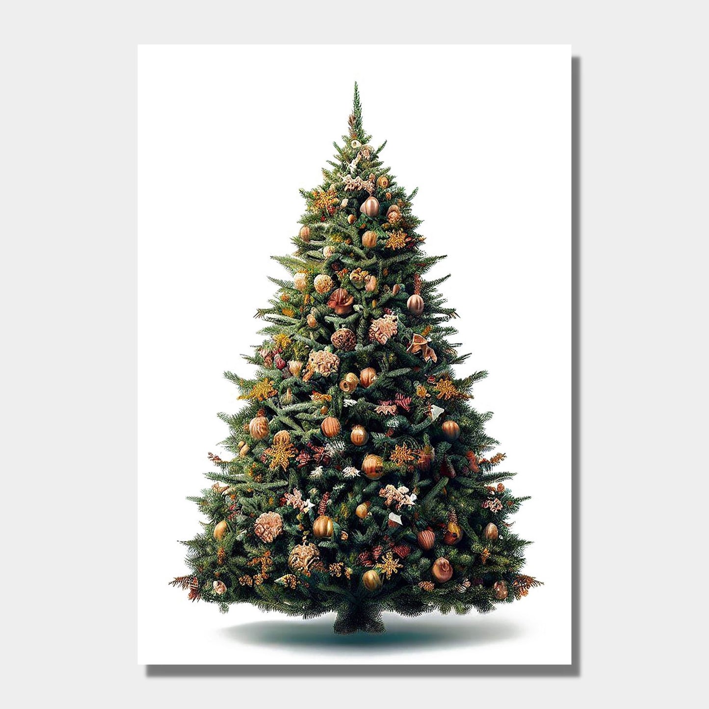 Illustrasjonsbilde av juletre på lerret, henger på en vegg.