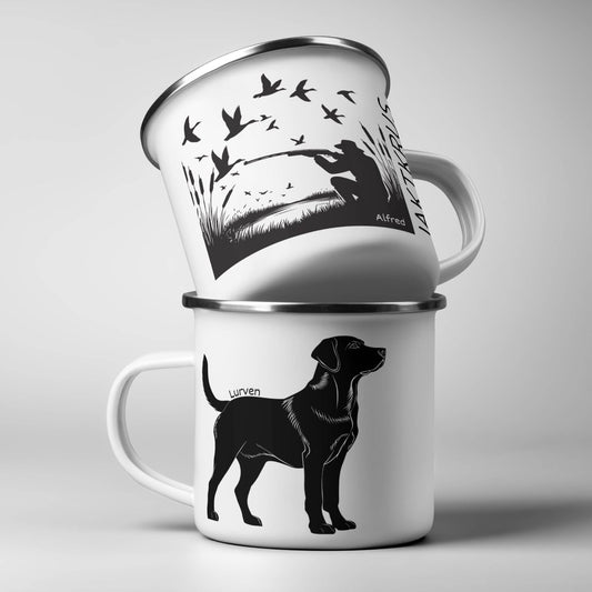 Jaktkrus No7 har motiv av labrador retriever.