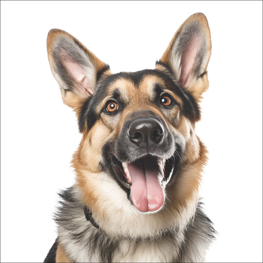 Denne plakaten fanger hundens lojale og muntre natur, med dens glade smil og våkne blikk, som gjør den til et perfekt valg for hundeelskere.