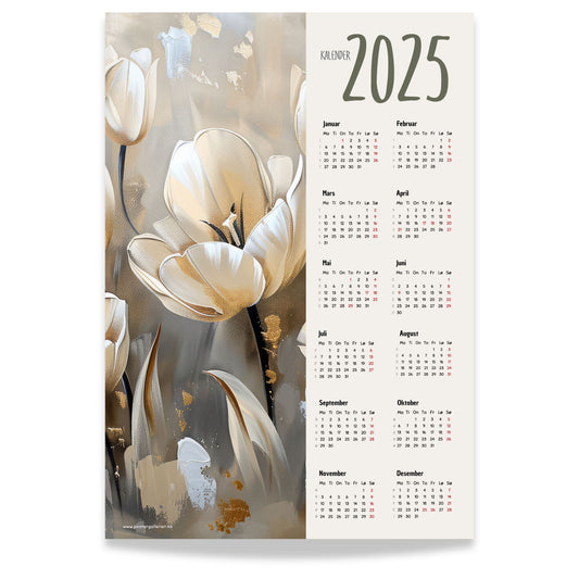 Planlegg året med stil med Kalender 2025! Kalenderen er både funksjonell og dekorativ, og passer perfekt på veggen.