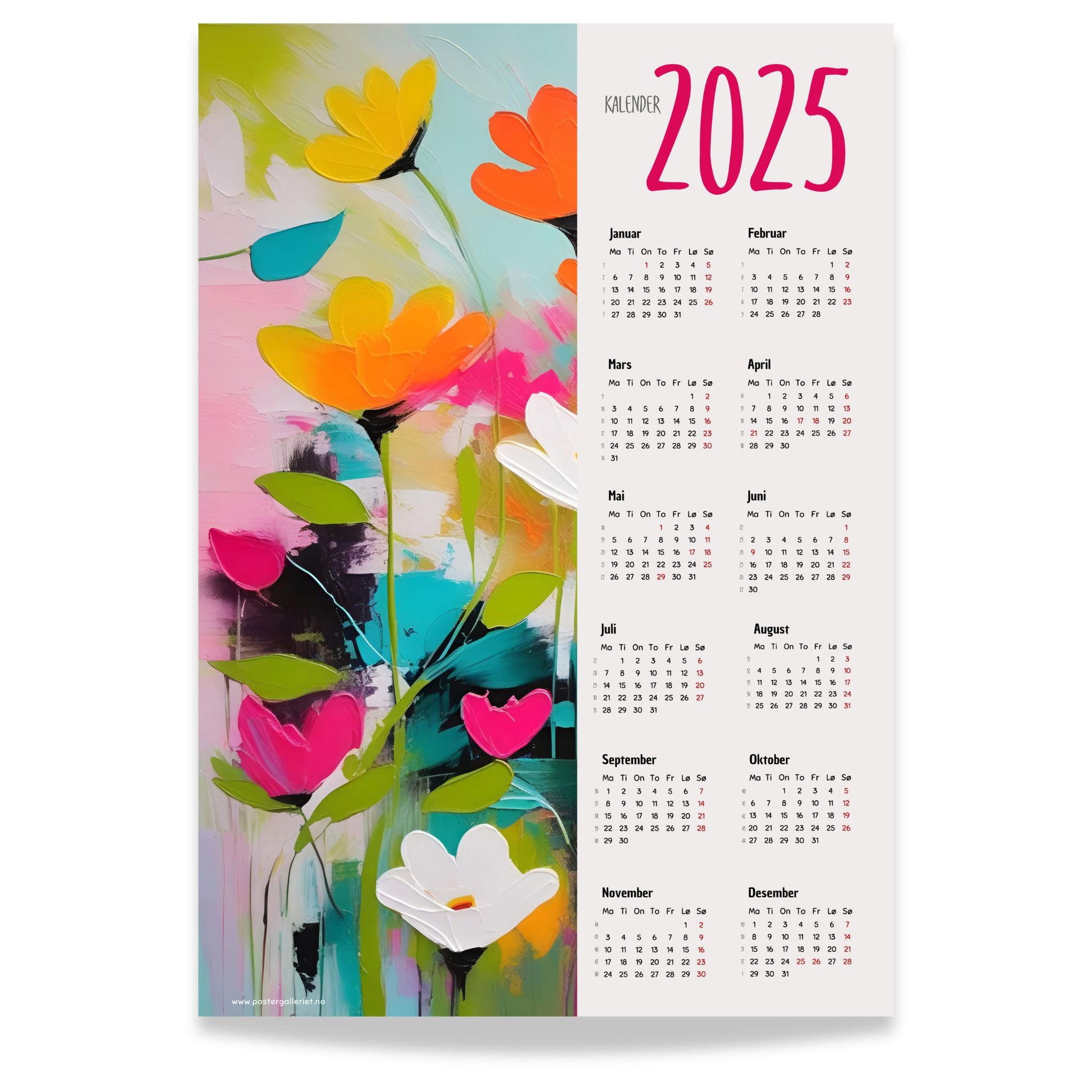 Planlegg året med stil med Kalender 2025! Kalenderen er både funksjonell og dekorativ, og passer perfekt på veggen.
