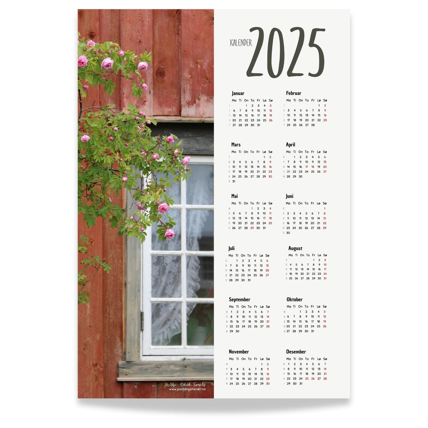 Planlegg året med stil med Kalender 2025! Kalenderen er både funksjonell og dekorativ, og passer perfekt på veggen.  