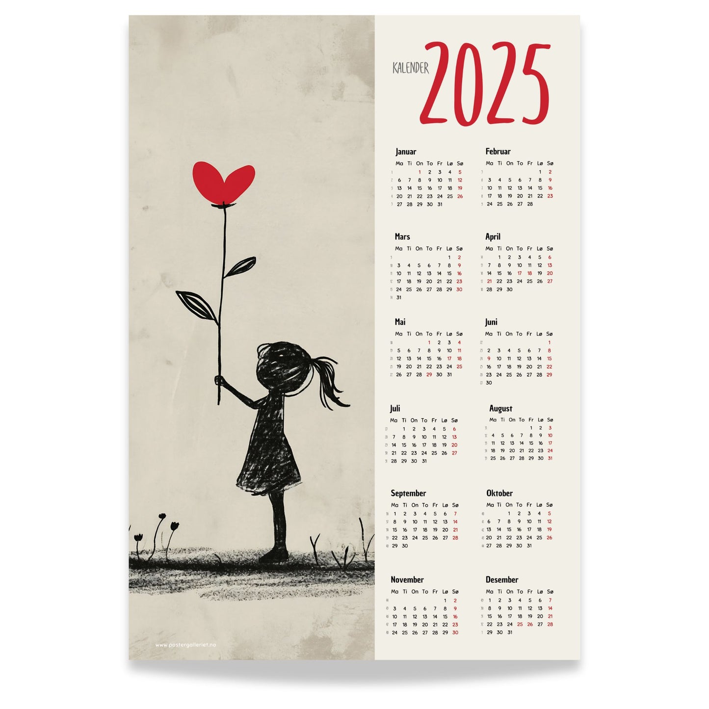 Planlegg året med stil med Kalender 2025! Kalenderen er både funksjonell og dekorativ, og passer perfekt på veggen.