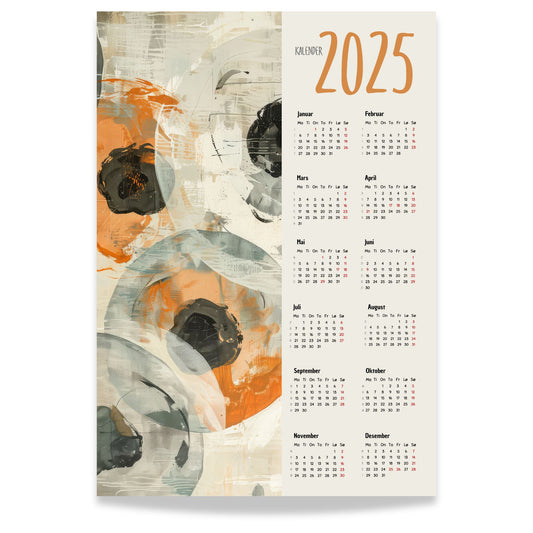 Planlegg året med stil med Kalender 2025! Kalenderen er både funksjonell og dekorativ, og passer perfekt på veggen. 