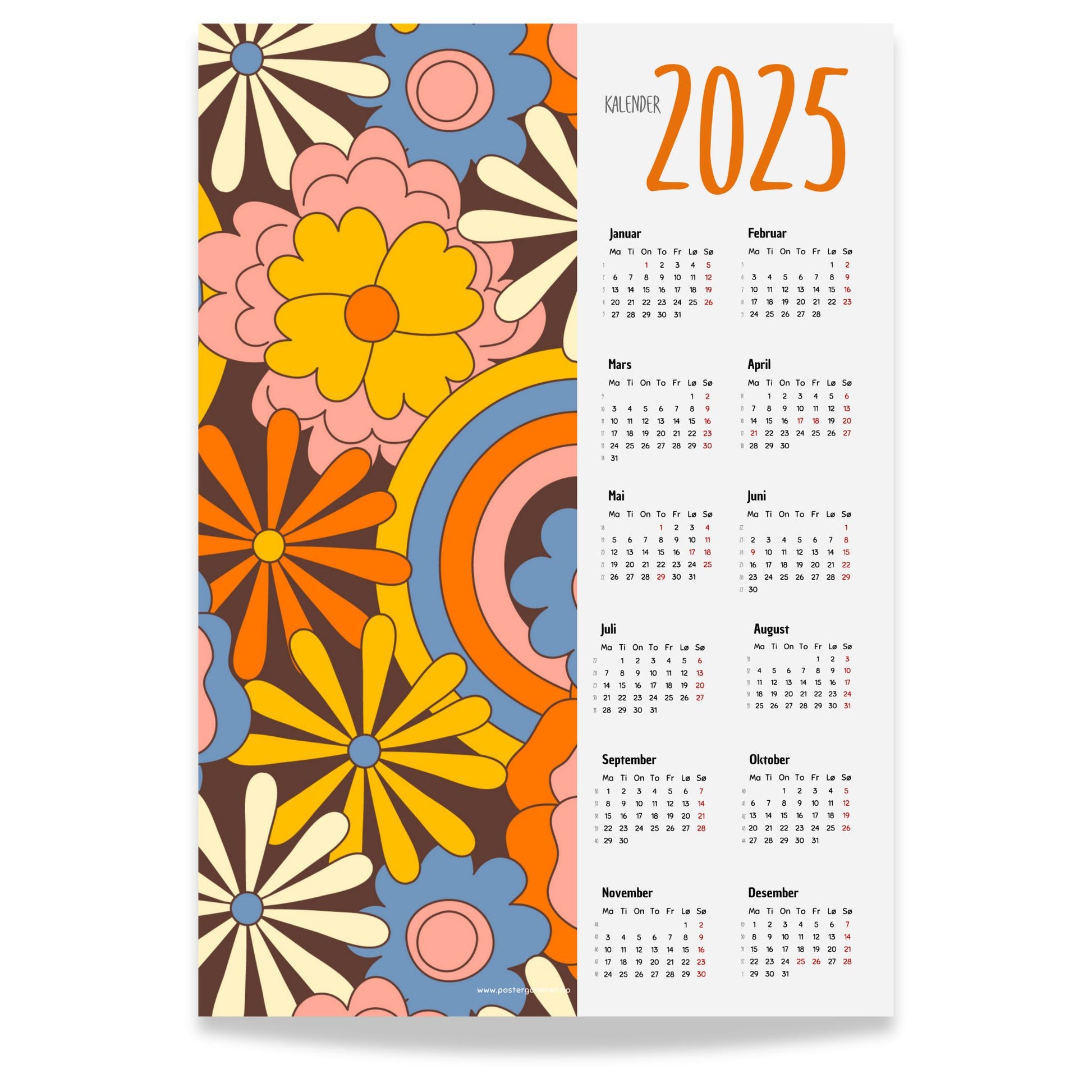 Planlegg året med stil med Kalender 2025! Kalenderen er både funksjonell og dekorativ, og passer perfekt på veggen.