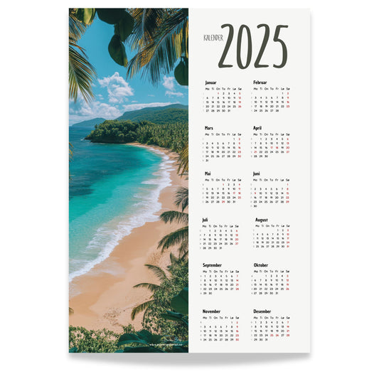 Planlegg året med stil med Kalender 2025! Kalenderen er både funksjonell og dekorativ, og passer perfekt på veggen. 