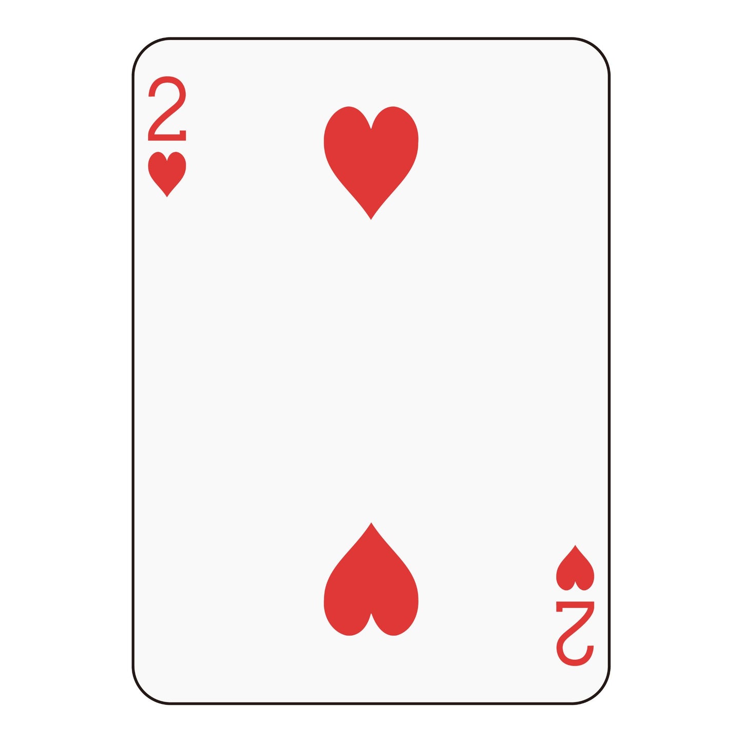 KORTSTOKK HJERTER 2 Plakat – Minimalistisk kortmotiv.