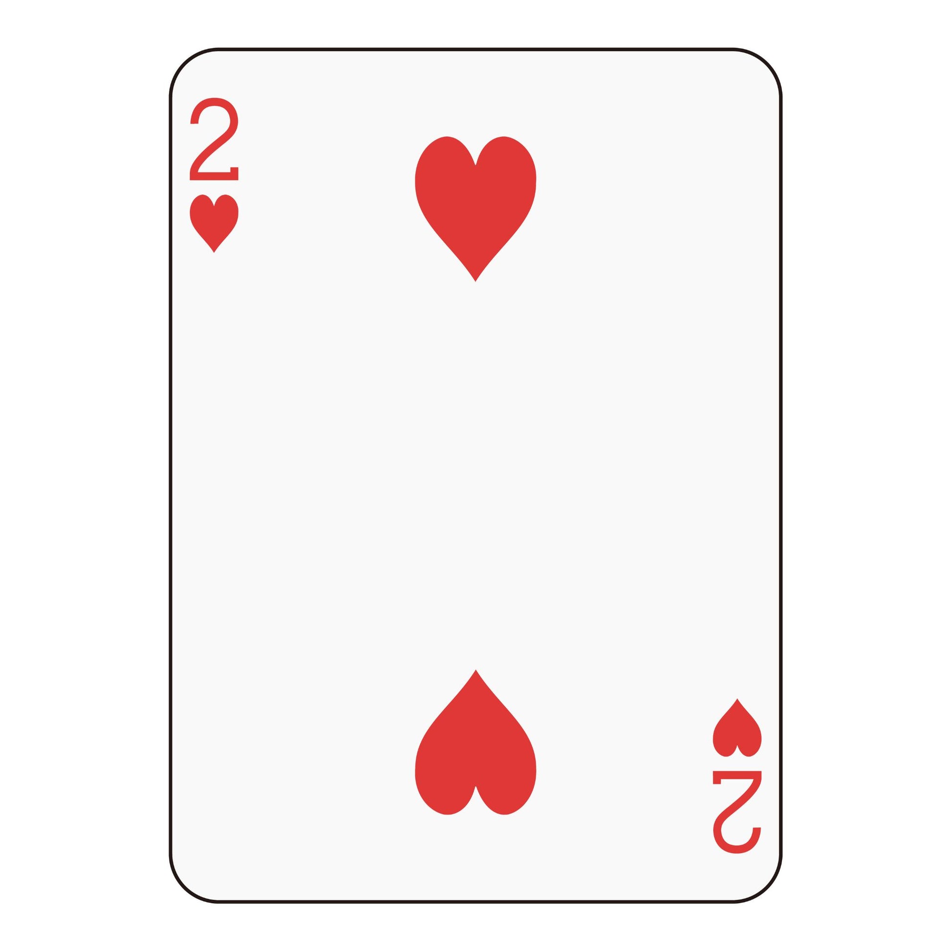 KORTSTOKK HJERTER 2 Plakat – Minimalistisk kortmotiv.