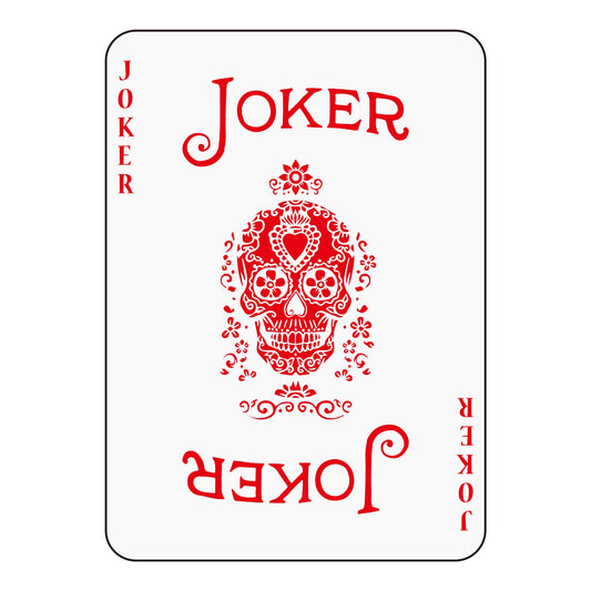 KORTSTOKK Joker Rød Plakat – ikonisk jokermotiv som kunstplakat