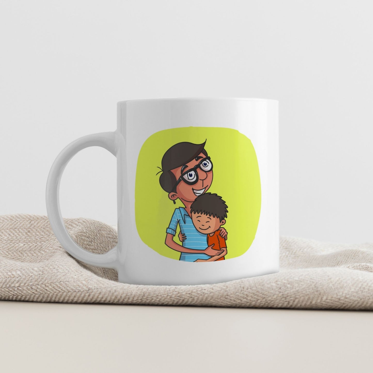 Et varmt og sjarmerende krus som sier det rett ut – verdens beste pappa!
Med et fargerikt og mykt motiv av far og barn, er dette en gave som sprer både glede og takknemlighet i hverdagen.