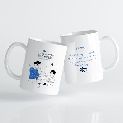 Et moderne og varmt uttrykk som viser styrke i kjærlighet.
Perfekt gave til pappa – for å si takk for både støtte og smil.