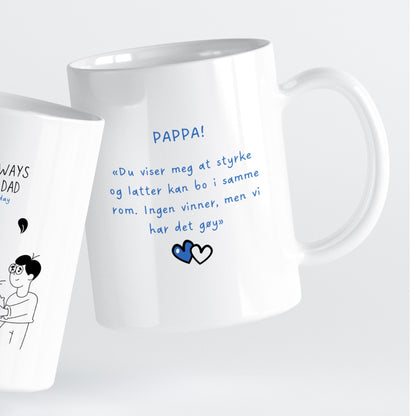 Et moderne og varmt uttrykk som viser styrke i kjærlighet.
Perfekt gave til pappa – for å si takk for både støtte og smil.