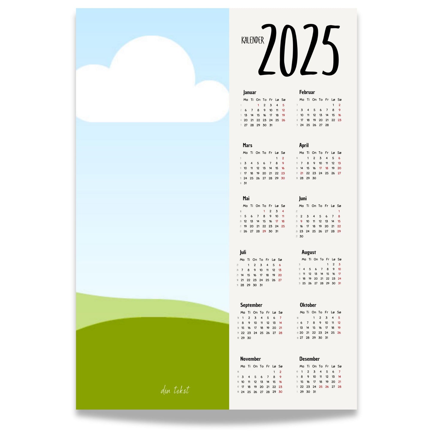 Gjør 2025 ekstra spesielt med vår unike&nbsp;Kalender 2025 med personlig motiv!