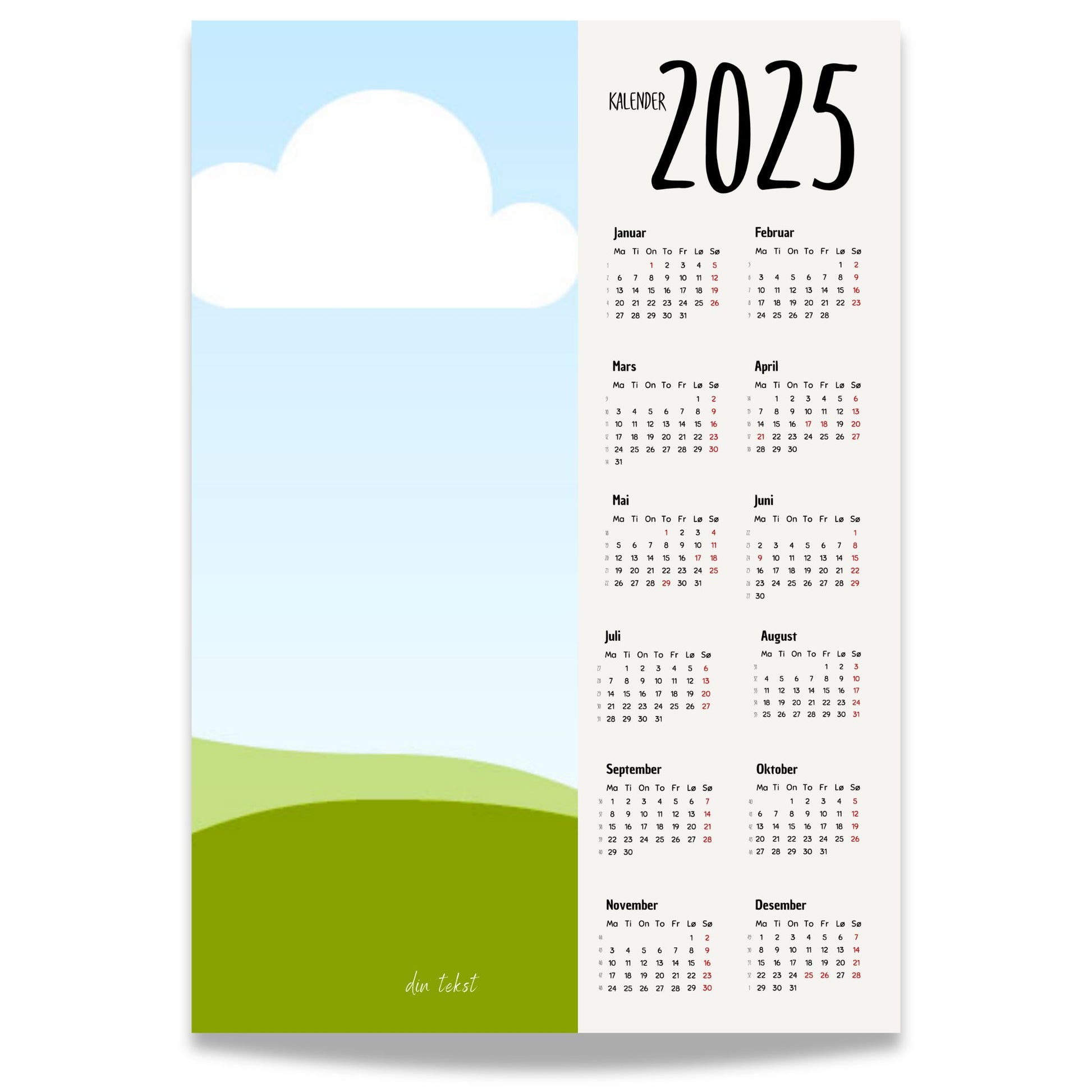Gjør 2025 ekstra spesielt med vår unike&nbsp;Kalender 2025 med personlig motiv!