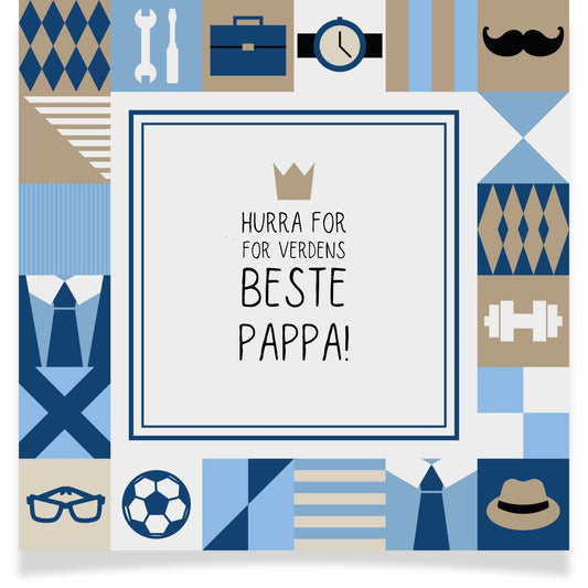 Et elegant og grafisk kort som feirer pappa med stil.