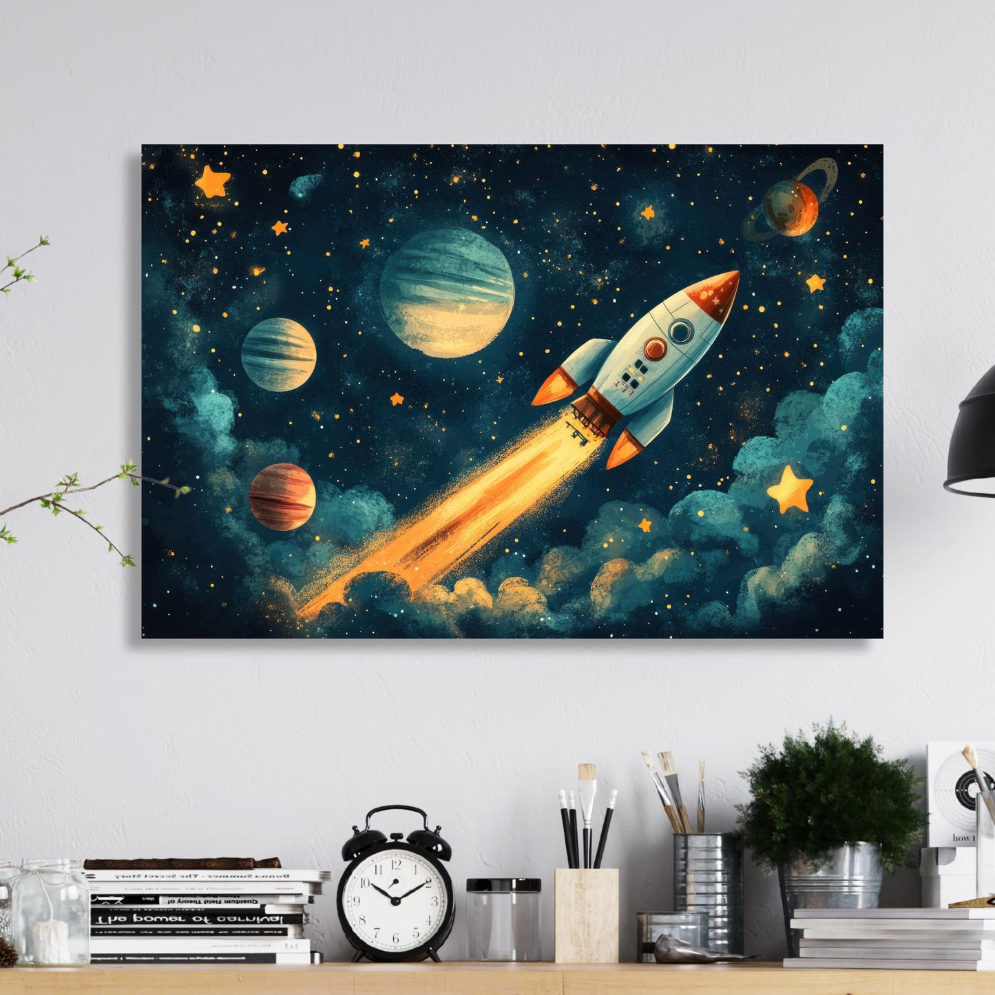 KOSMISK RAKETT No4 - PLAKAT OG LERRET
