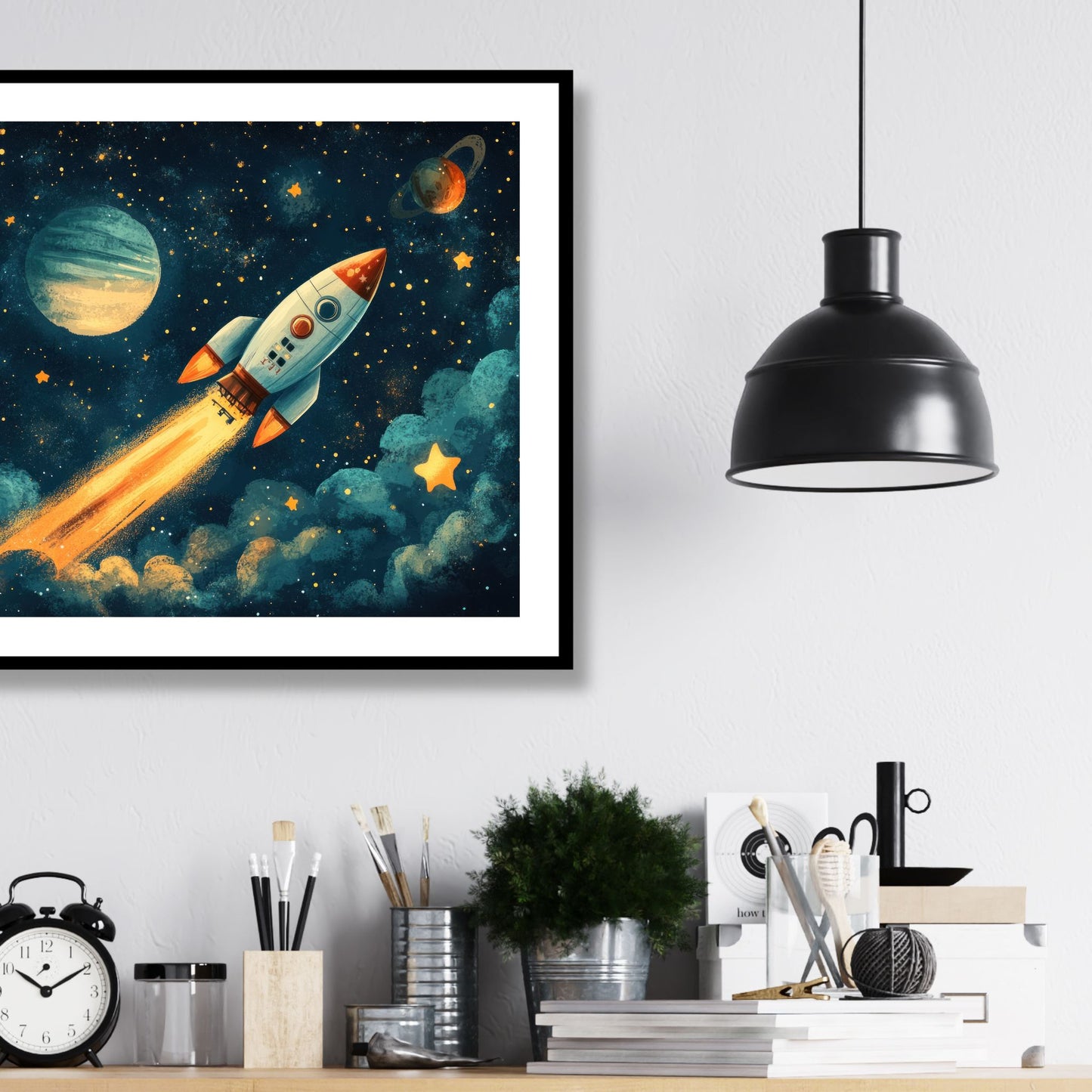 KOSMISK RAKETT No4 - PLAKAT OG LERRET
