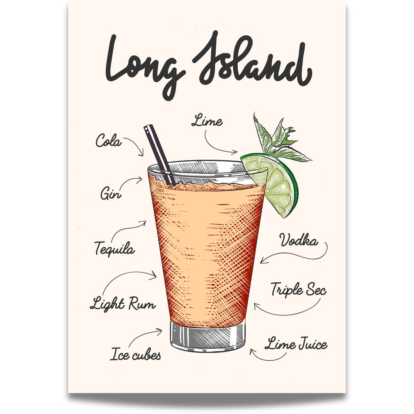 Long Island Cocktailplakat