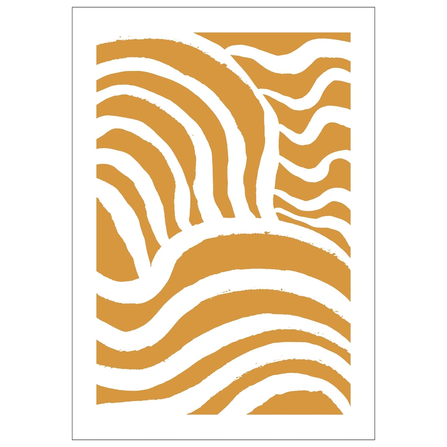 Modern Art - plakat i grafisk design i gul-oransje bølgende abstrakt mønster.