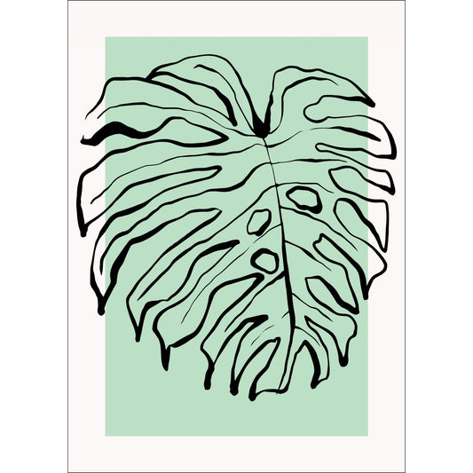 Forny hjemmet ditt med et snev av naturens skjønnhet med vår "Monstera Leaf" plakat og lerret.