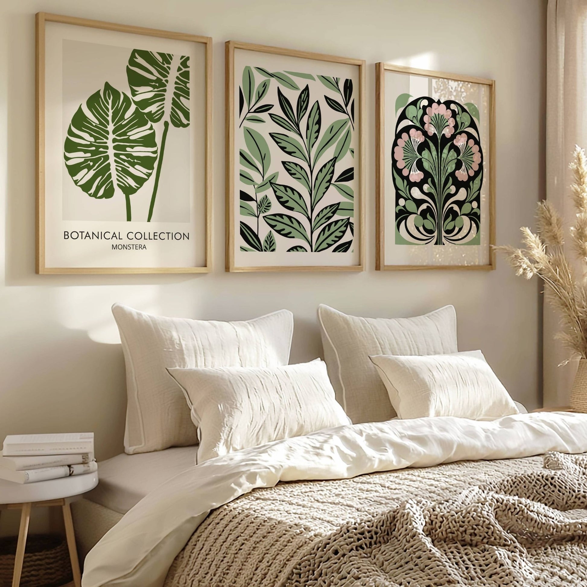 Tre forskjellige plakater fra serien Botanical Balance Collection.