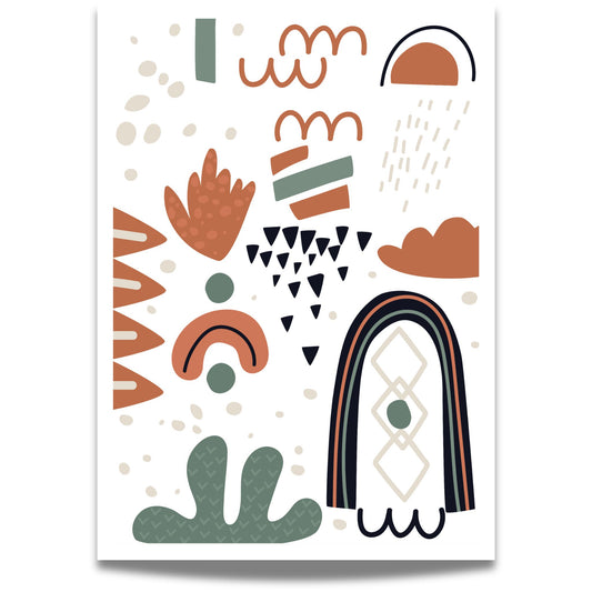 Nordic Abstractions No3 – grafisk plakat fremhever lyshet og lek med former.