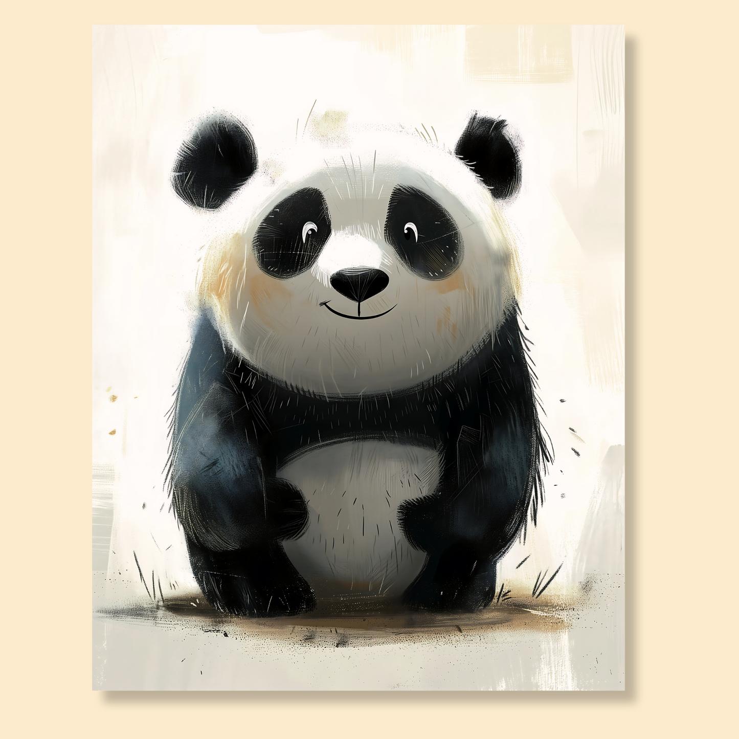 Panda - grafisk illustrasjon. Illustrasjonsbilde viser motiv på lerret.