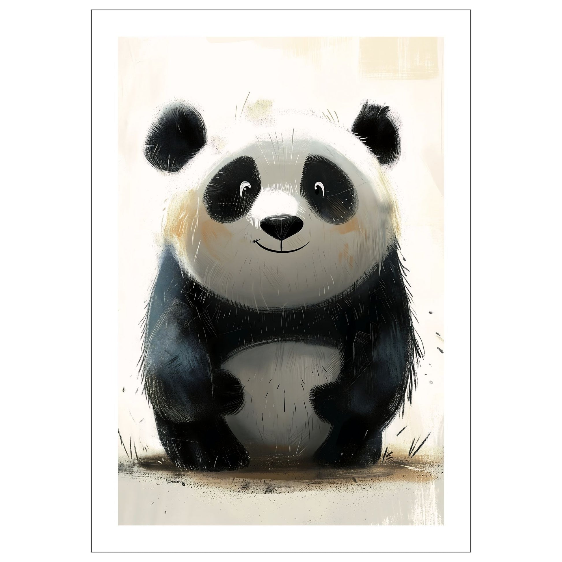Panda - grafisk illustrasjon. Plakat  til barnerommet.