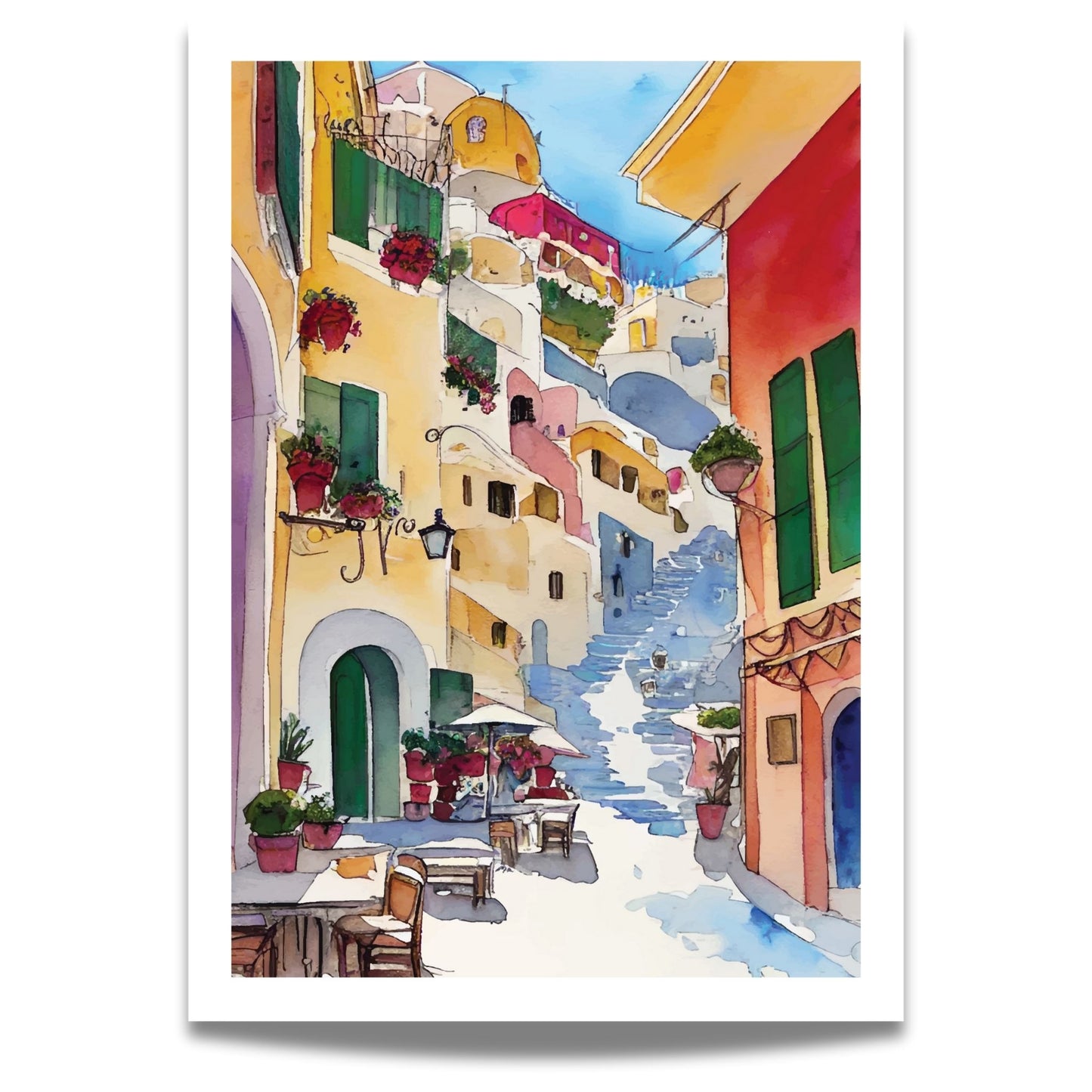Inviter Positanos sjarm inn i hjemmet ditt med vår elegante plakat Positano No3.