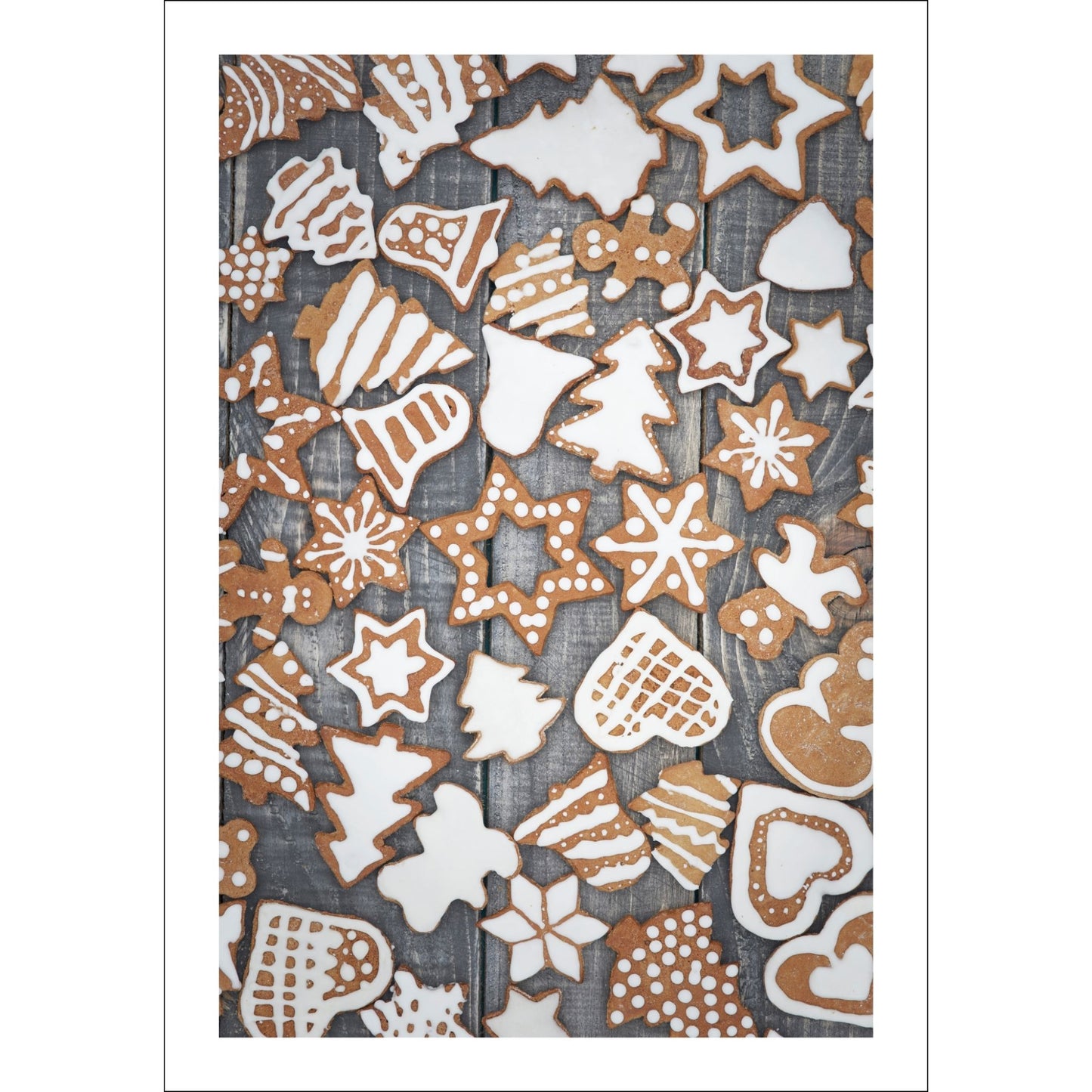 Dekorativt førjulsmotiv av pepperkaker med melisglasur - plakat