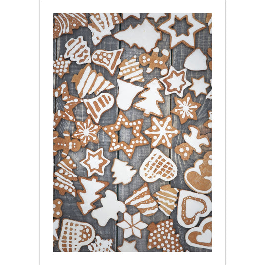 Dekorativt førjulsmotiv av pepperkaker med melisglasur - plakat