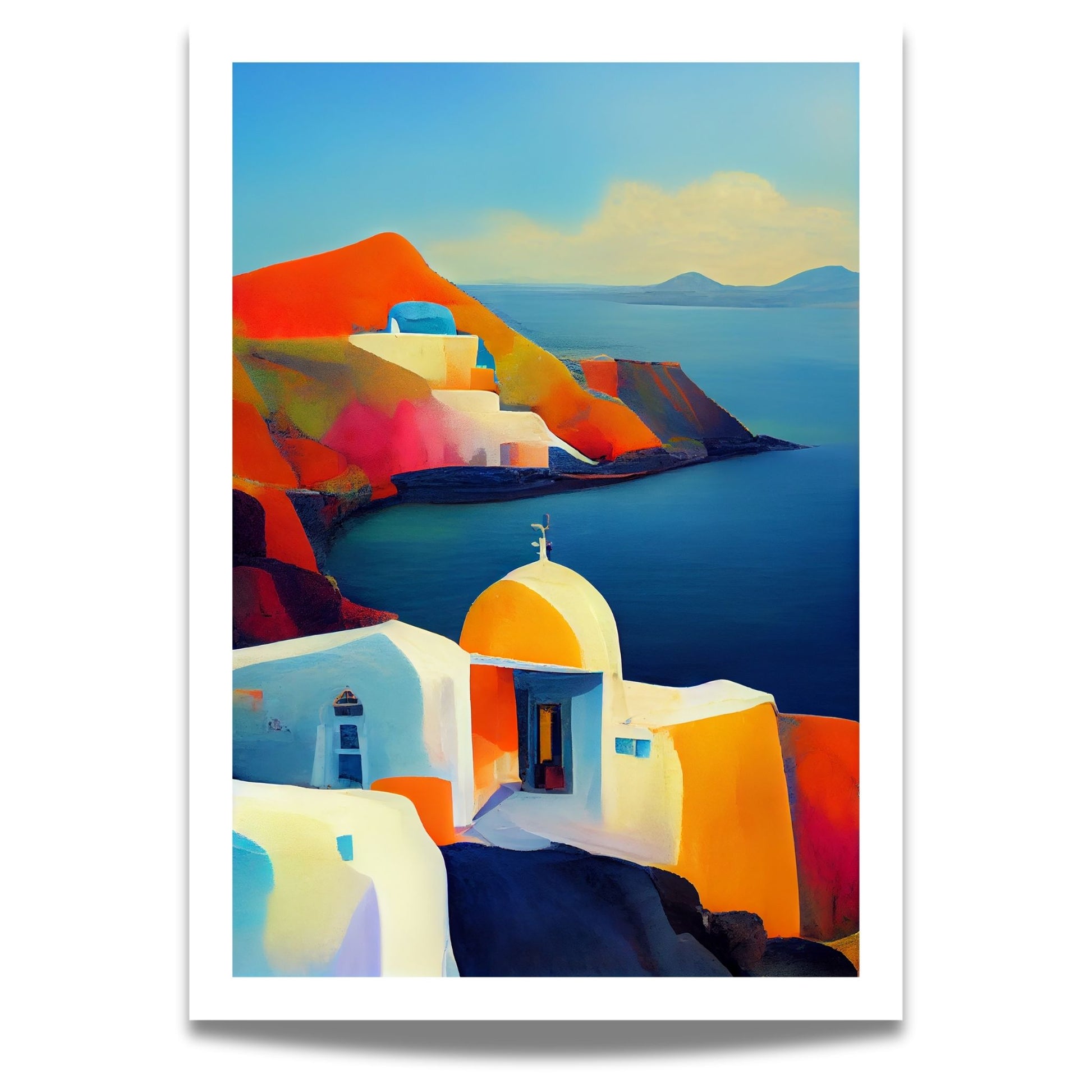 La deg forføre av Santorinis magiske skjønnhet med vår fantastiske kolleksjon av grafiske plakater og lerret. 