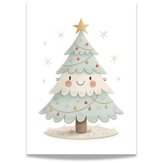 små julevenner – juletre med stjerne og julekuler