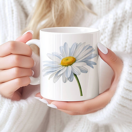 Sommerkrus PRESTEKRAGE No2. Ingenting sier norsk sommer som prestekrager i grøftekanten og kaffe i koppen. Dette lyse og lune keramikkruset kommer med et vakkert blomsterdesign og en håndskrevet tekst.