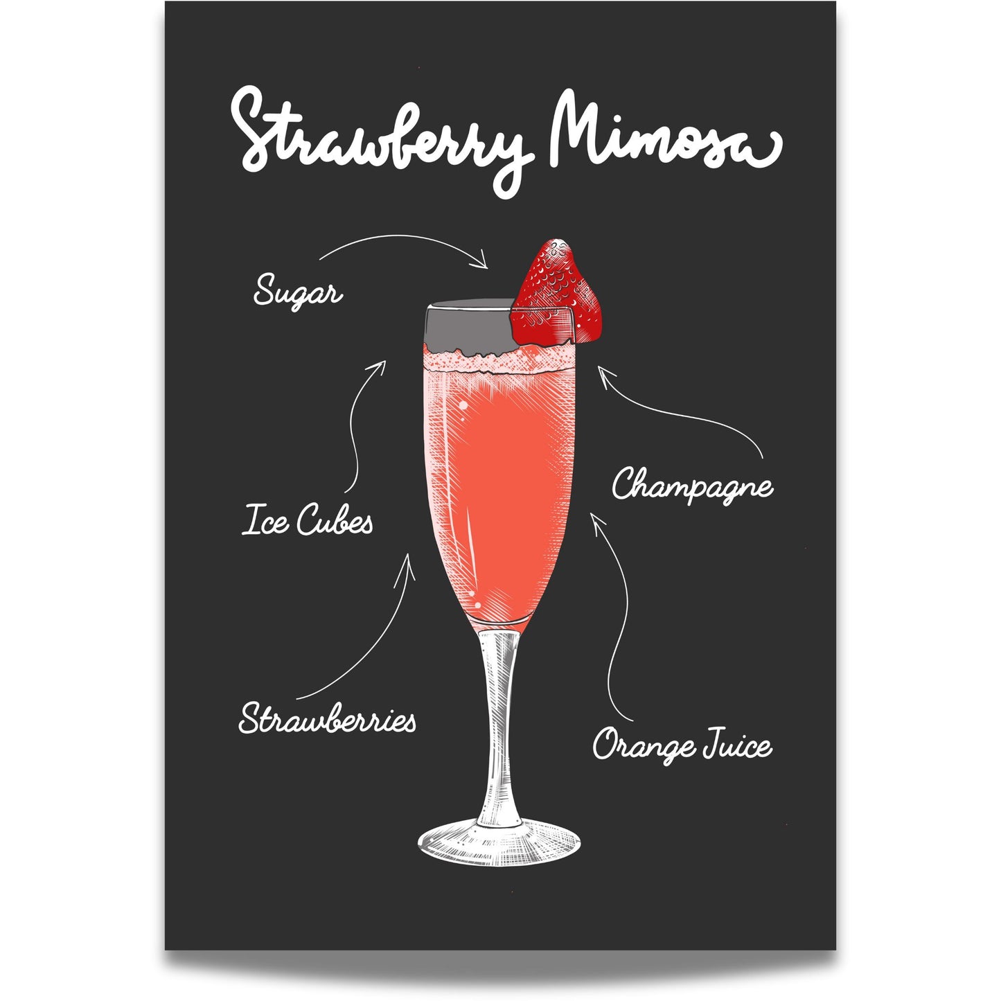 Strawberry Mimosa Cocktailplakat