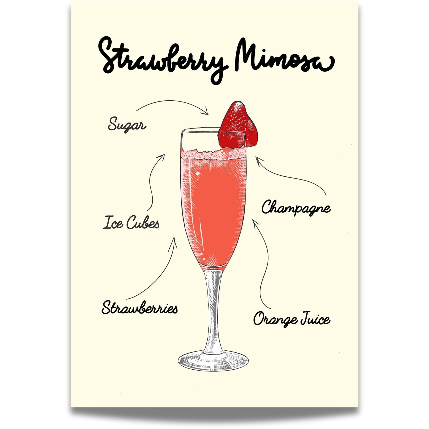 Strawberry Mimosa Cocktailplakat
